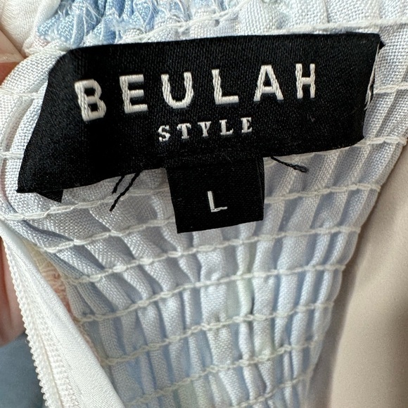 Beulah Floral Strapless Peplum Top with Eyelet details Size Large - Picture 9 of 13